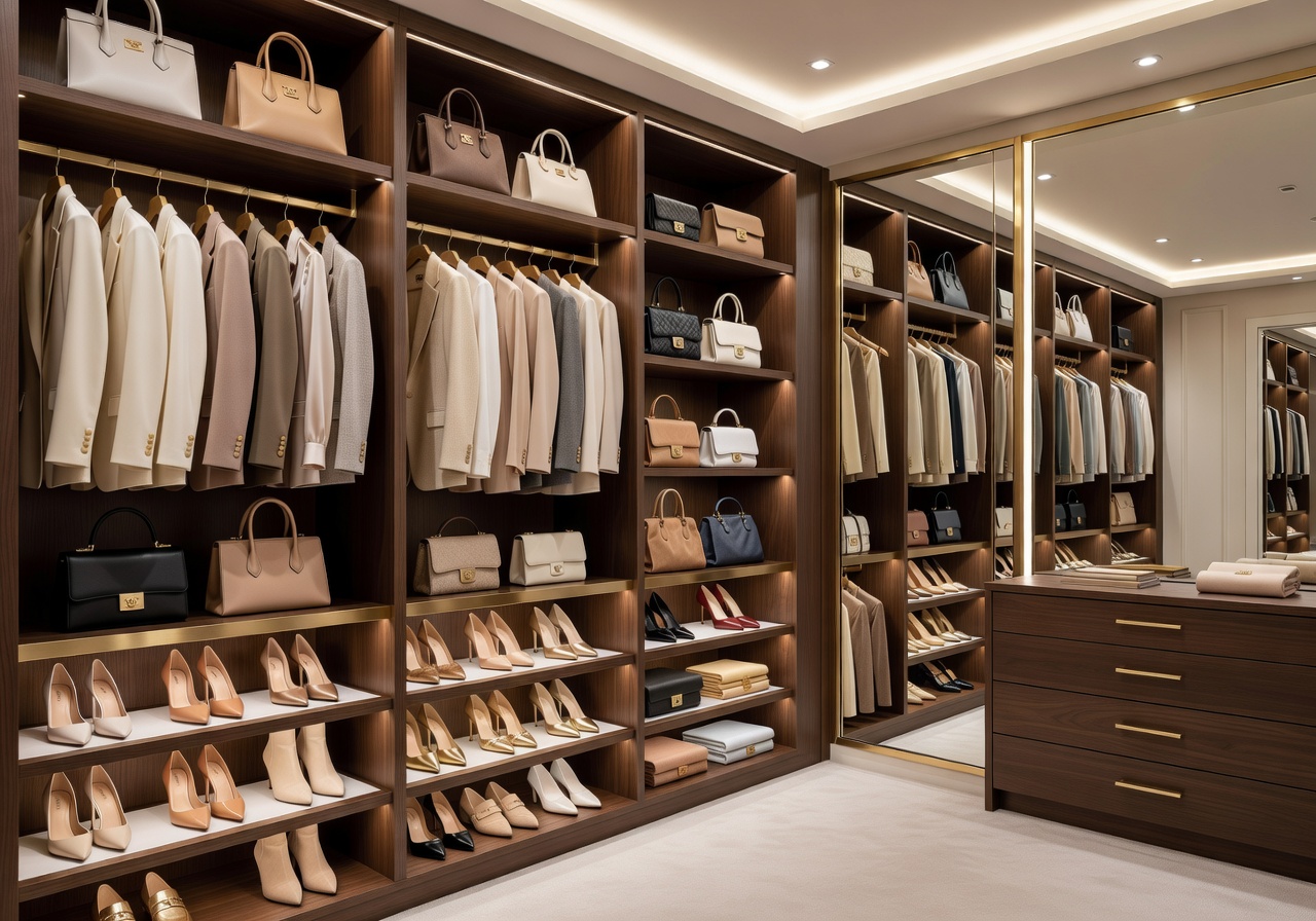 Curated luxury closet after a wardrobe audit